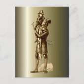 Bob Cratchit en Tiny Tim KerstCarol Feestdagenkaart (Voorkant)