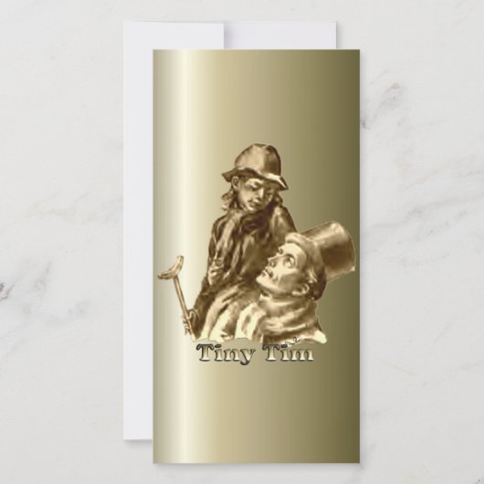 Bob Cratchit en Tiny Tim KerstCarol Feestdagenkaart (Voorkant)