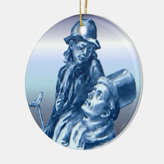 Bob Cratchit en Tiny Tim KerstCarol Keramisch Ornament (Links)