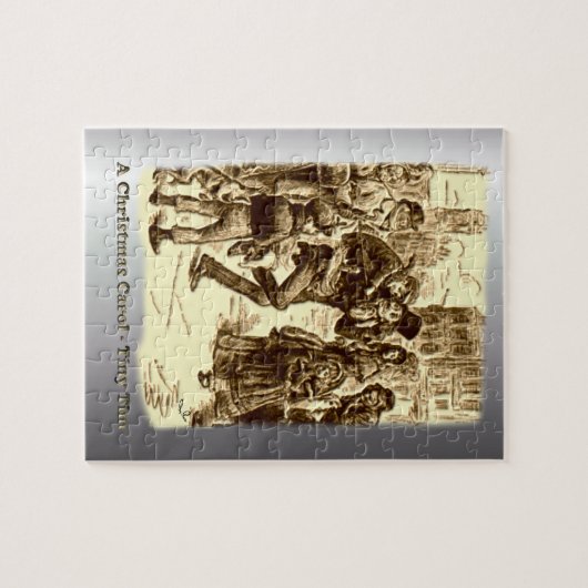 Bob Cratchit en Tiny Tim KerstCarol Legpuzzel (Horizontaal)