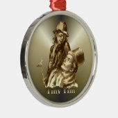 Bob Cratchit en Tiny Tim KerstCarol Metalen Ornament (Rechts)