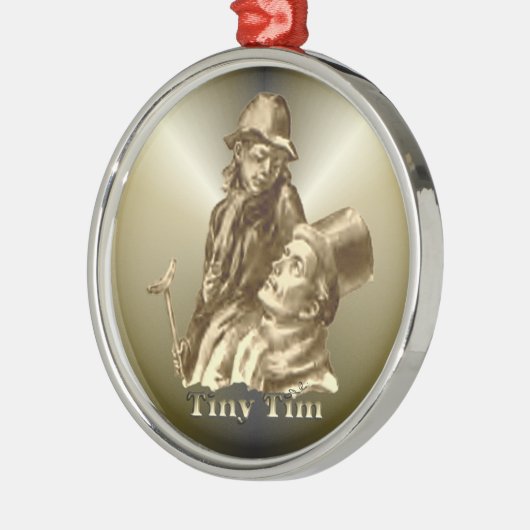 Bob Cratchit en Tiny Tim KerstCarol Metalen Ornament (Links)