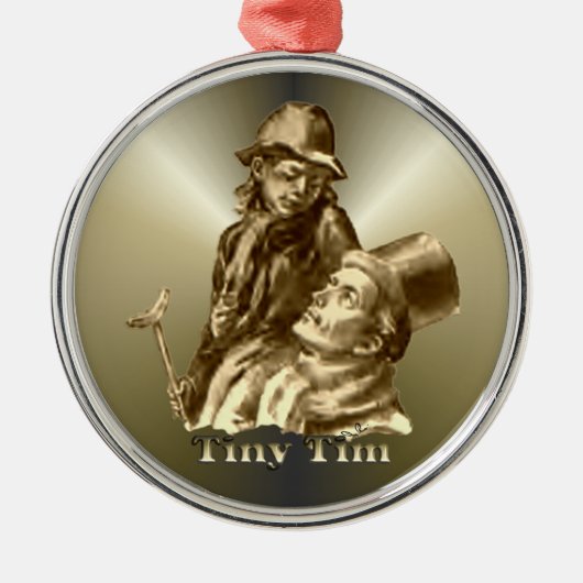 Bob Cratchit en Tiny Tim KerstCarol Metalen Ornament (Voorkant)
