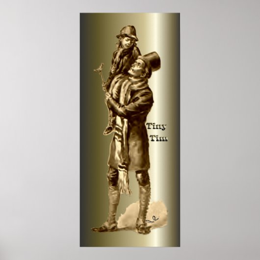 Bob Cratchit en Tiny Tim KerstCarol Poster (Voorkant)