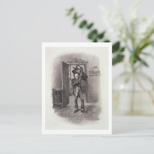 Bob Cratchit en Tiny Tim uit 'Charles Dickens: Briefkaart (Staand voorkant)