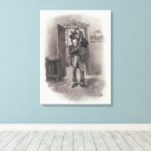 Bob Cratchit en Tiny Tim uit 'Charles Dickens: Canvas Afdruk (Insitu (Houten vloer))