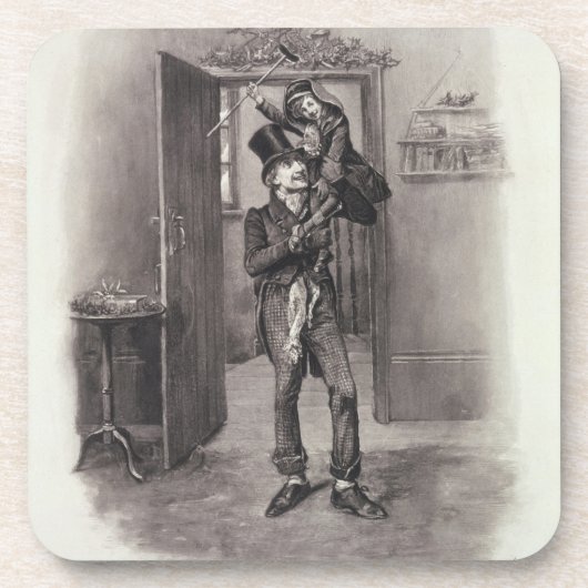 Bob Cratchit en Tiny Tim uit 'Charles Dickens: Drankjes Onderzetter (Voorkant)
