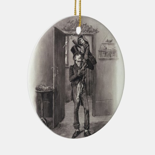 Bob Cratchit en Tiny Tim uit 'Charles Dickens: Keramisch Ornament (Rechts)