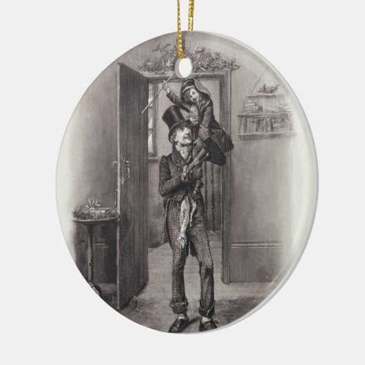 Bob Cratchit en Tiny Tim uit 'Charles Dickens: Keramisch Ornament (Links)