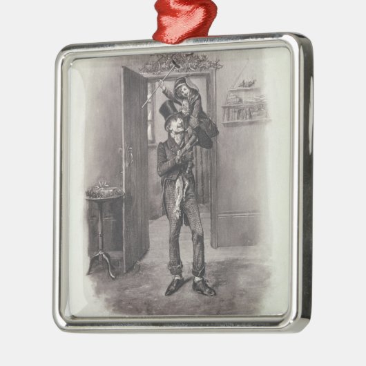 Bob Cratchit en Tiny Tim uit 'Charles Dickens: Metalen Ornament (Links)