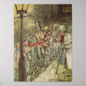 Bob Cratchit ging een dia op Cornhill neer Poster (Voorkant)