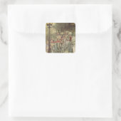 Bob Cratchit ging een dia op Cornhill neer Vierkante Sticker (Tas)