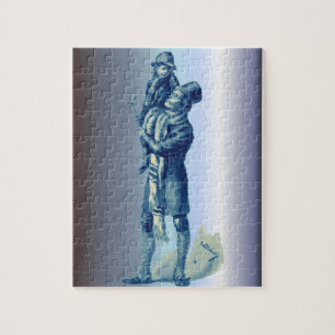 Bob Cratchit Holding Tiny Tim KerstCarol Legpuzzel