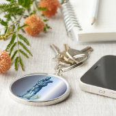 Bob Cratchit houdt Tiny Tim KerstCarol vast Sleutelhanger (Zijkant)