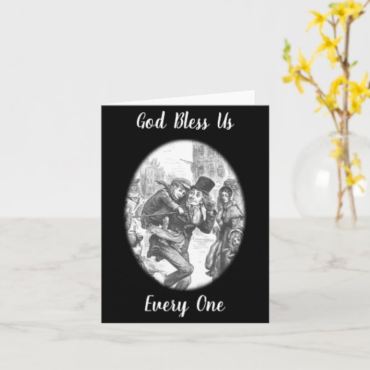 Bob Cratchit Tiny Tim A Christmas Carol  Kaart (Gele Bloem)