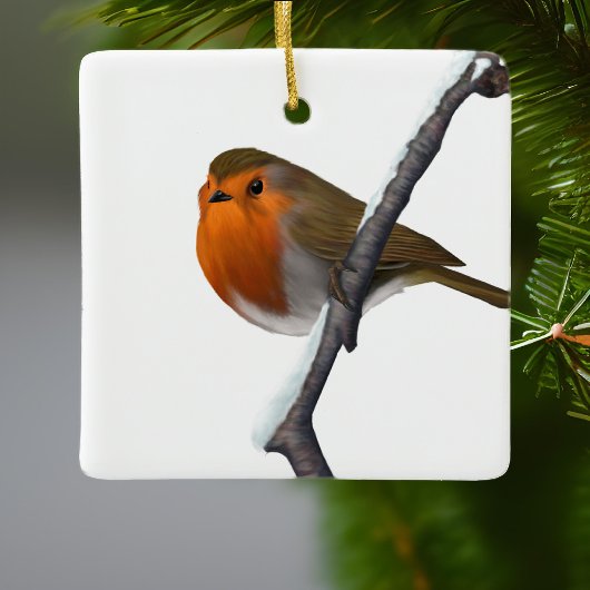 Bob de Roodborst Robin Vogel Wilde Dieren Wit Keramisch Ornament