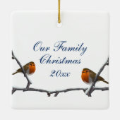 Bob de Roodborst Robin Vogel Wilde Dieren Wit Keramisch Ornament (Achterkant)