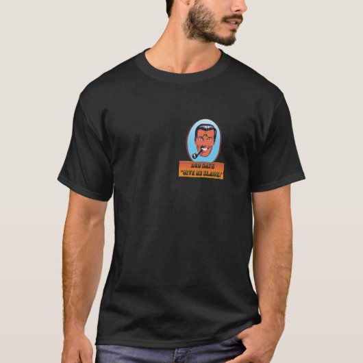 Bob Dobbs 'geef me een beetje.' T-shirt (Voorkant)