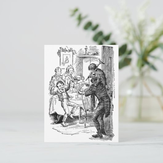 Bob en Tiny Tim Briefkaart (Staand voorkant)