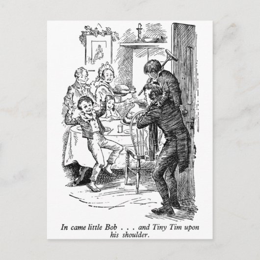 Bob en Tiny Tim (met tekst) Briefkaart (Voorkant)