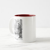 Bob en Tiny Tim (met tekst) Tweekleurige Koffiemok (Voorkant links)