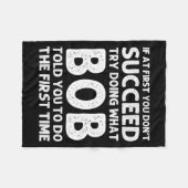 Bob Gift Name D Birthday Funny Christma Fleece Deken (Voorkant (Horizontaal))