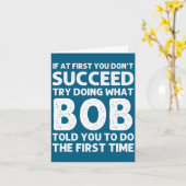 Bob Gift Name D Birthday Funny Christma  Kaart (Gele Bloem)