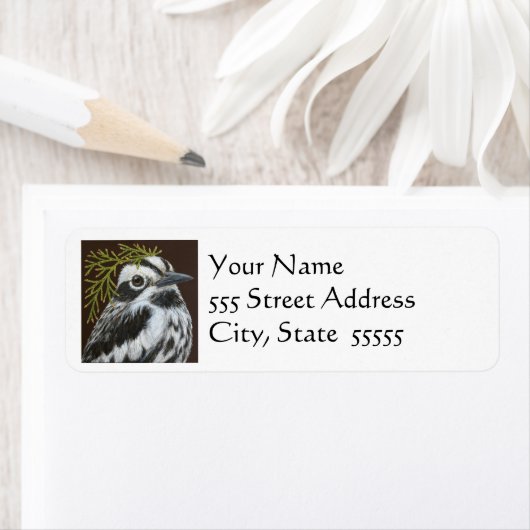 Bob het zwarte en witte etiket van het warbler adr (Insitu)