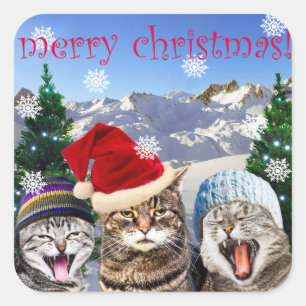"Bob Humbug" Cat Theme Kerst sticker