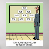 Bob is de enige op de organigram poster (Voorkant)