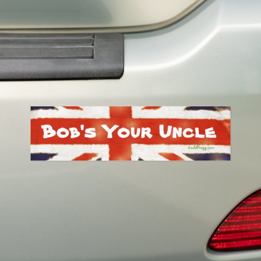 Bob is je oom Union Jack Bumpersticker (Op auto)
