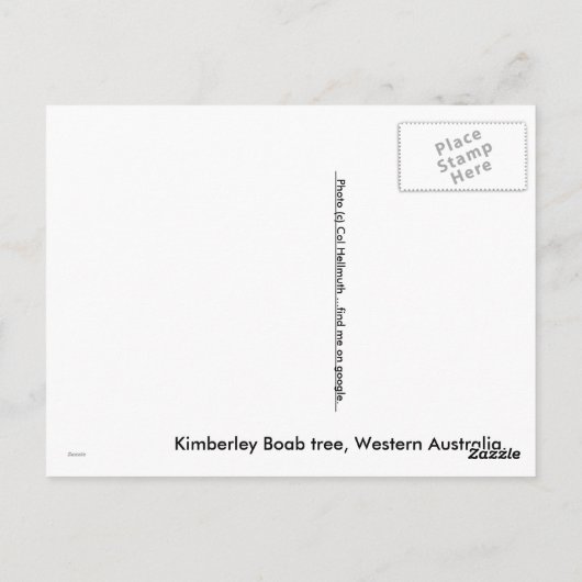 bob, kimberley briefkaart (Achterkant)