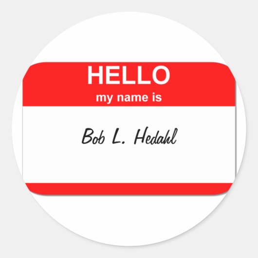 Bob L. Hedahl (bobbelhoofdpop) Ronde Sticker (Voorkant)