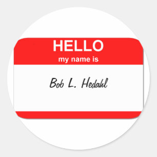 Bob L. Hedahl (bobbelhoofdpop) Ronde Sticker