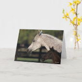 Bob Langrish | Arab Mare and Foal Headshot Kaart (Gele Bloem)