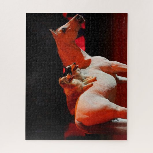 Bob Langrish | Arabisch paard met honden Legpuzzel (Verticaal)