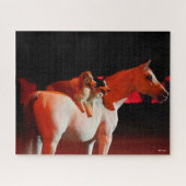Bob Langrish | Arabisch paard met honden Legpuzzel (Horizontaal)