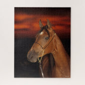 Bob Langrish | Arabisch Stallion Headshot Sunset Legpuzzel (Verticaal)