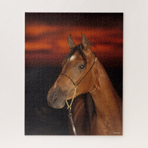Bob Langrish   Arabisch Stallion Headshot Sunset Legpuzzel