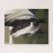 Bob Langrish Black en White Gypsy Vanner headshot Legpuzzel (Horizontaal)