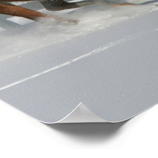 Bob Langrish | Chestnut in de sneeuw Poster (Hoek)