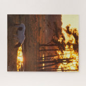 Bob Langrish Chincoteague Horse Grazing at Sunset Legpuzzel (Horizontaal)