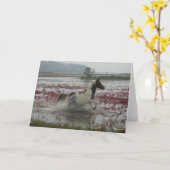 Bob Langrish | Chincoteague Horse Running In Water Kaart (Gele Bloem)