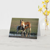 Bob Langrish | Chincoteague Mare and Foal Standing Kaart (Gele Bloem)