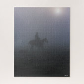 Bob Langrish | Cowboy die in een mist met een hond Legpuzzel (Verticaal)