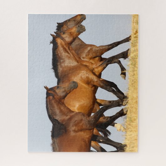 Bob Langrish | Drie Andalucian Mares aan het werk Legpuzzel (Verticaal)