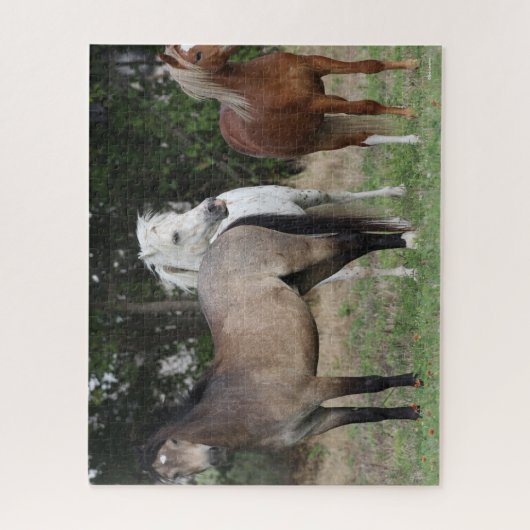 Bob Langrish | Drie pony's die met elkaar samenwer Legpuzzel (Verticaal)