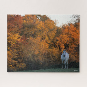 Bob Langrish Gray Warmblood Horse Standing Autumn Legpuzzel