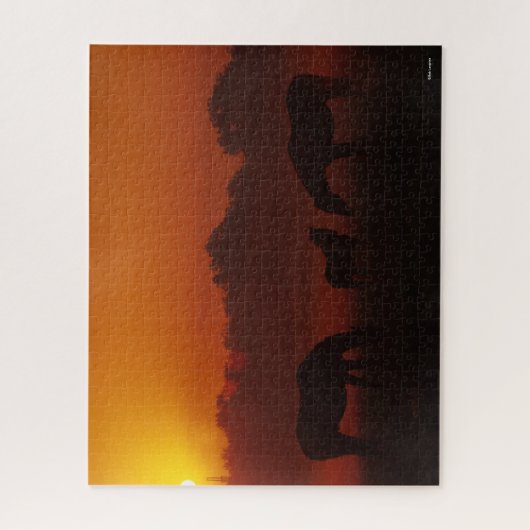 Bob Langrish | Grazing van drie paarden op de zon Legpuzzel (Verticaal)