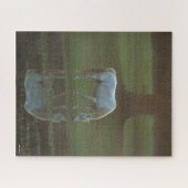 Bob Langrish | Grey Arab Grazing Water Reflection Legpuzzel (Horizontaal)